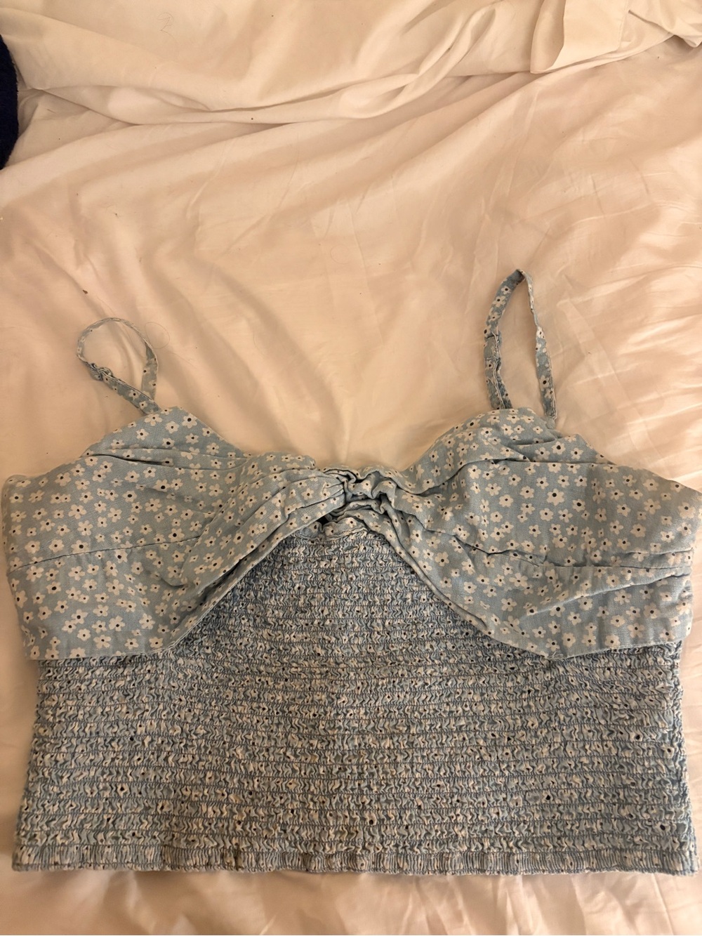 daisy pattern crop top